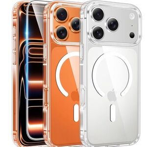 Apple iPhone Case in Clear and Orange